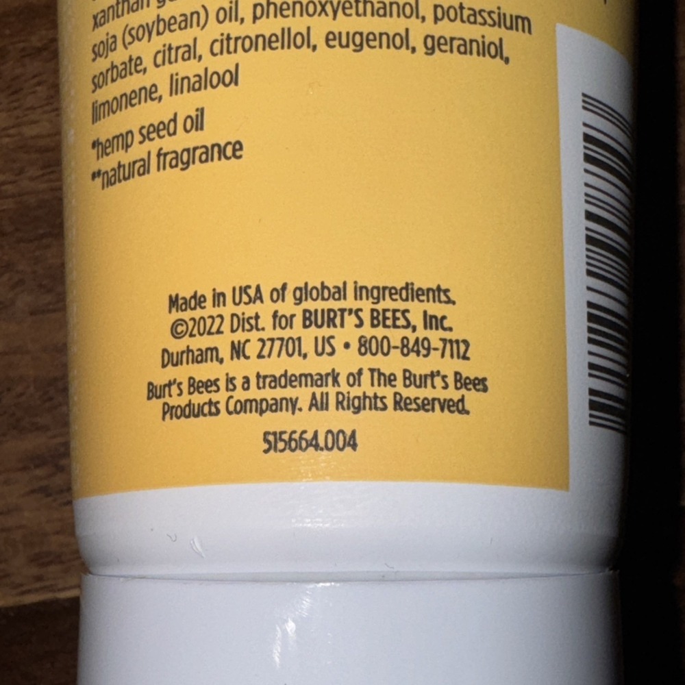 Burt's Bees Hemp Body Lotion 6 oz Skincare -  New‎ - Picture 6 of 10